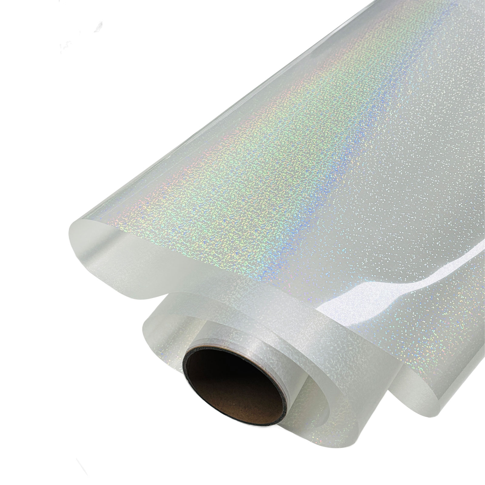CALCA 11.8in x 32.8ft/30cm x 10m DTF Clear Glitter Holographic Film Roll, Cold Peel