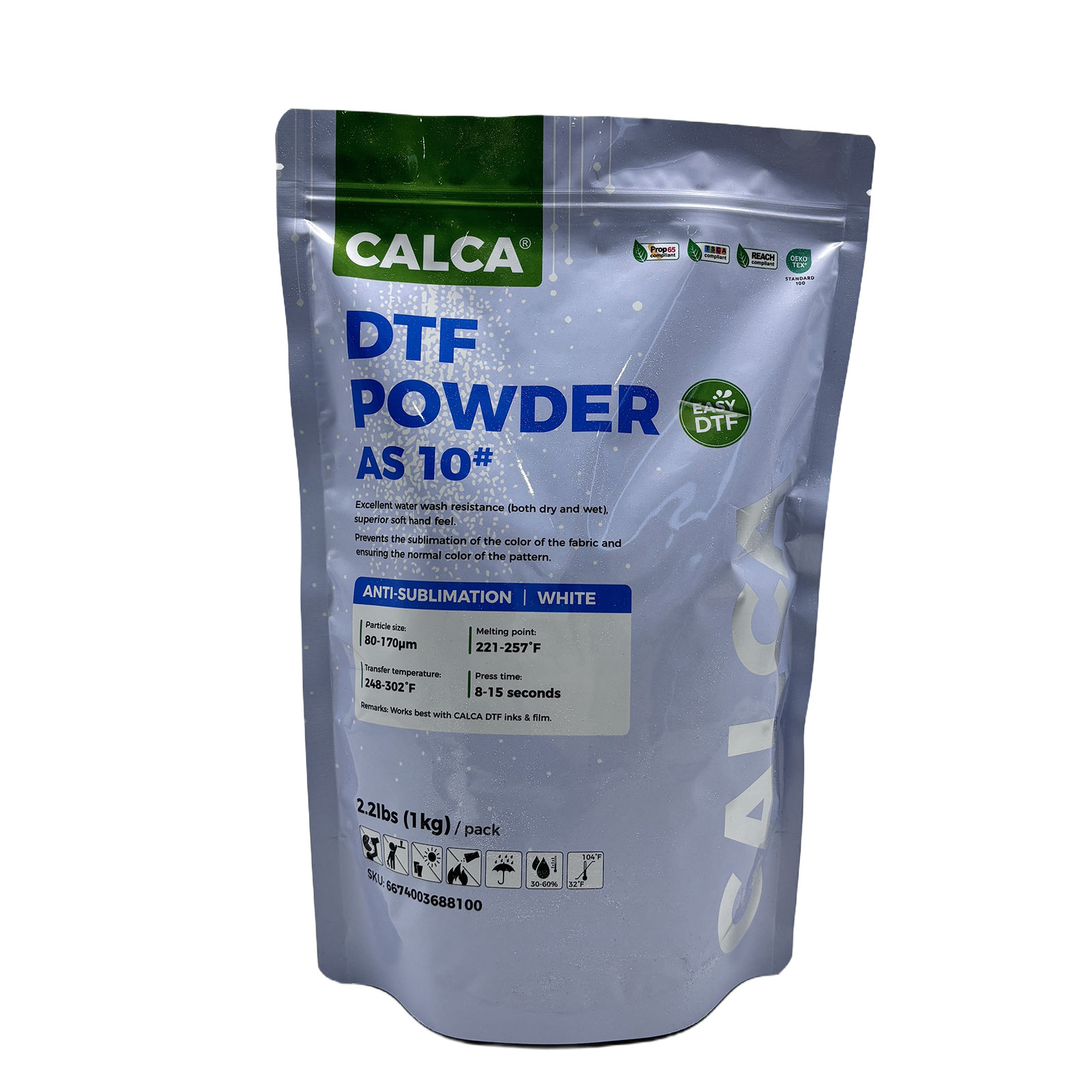 CALCA AS10 Sublimation-Resistant Powder(2.2lbs Pack, 1kg, Fine, White)