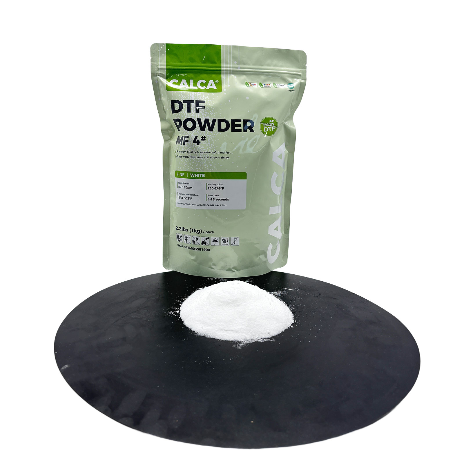 CALCA MF4 TPU DTF Transfer Powder (44lbs , 20kg, Fine, White)