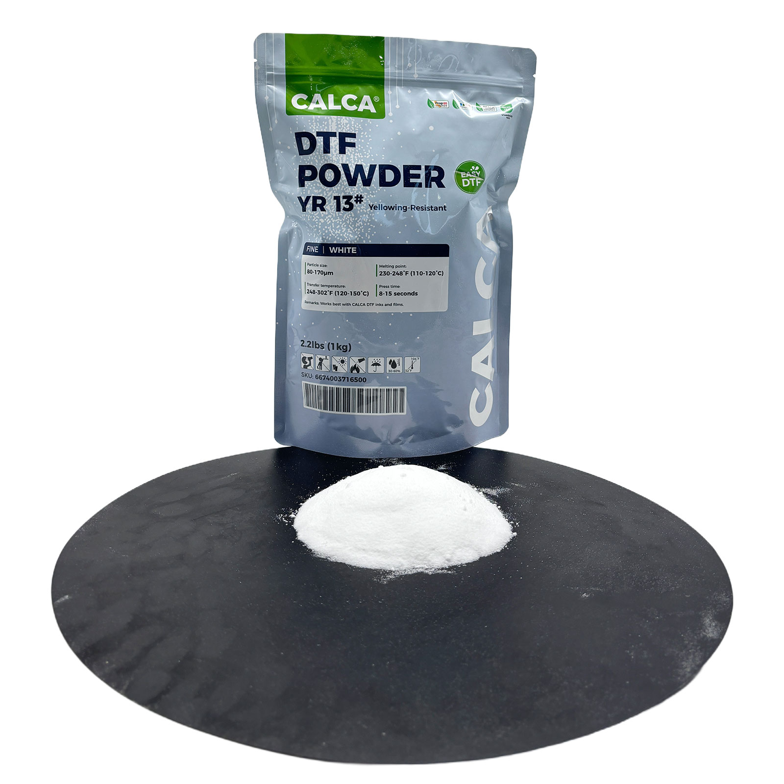 Spain Stock CALCA YR13 Fabric Yellowing-Resistant Hot Melt Powder(2.2lbs Pack, 1kg, Fine, White)