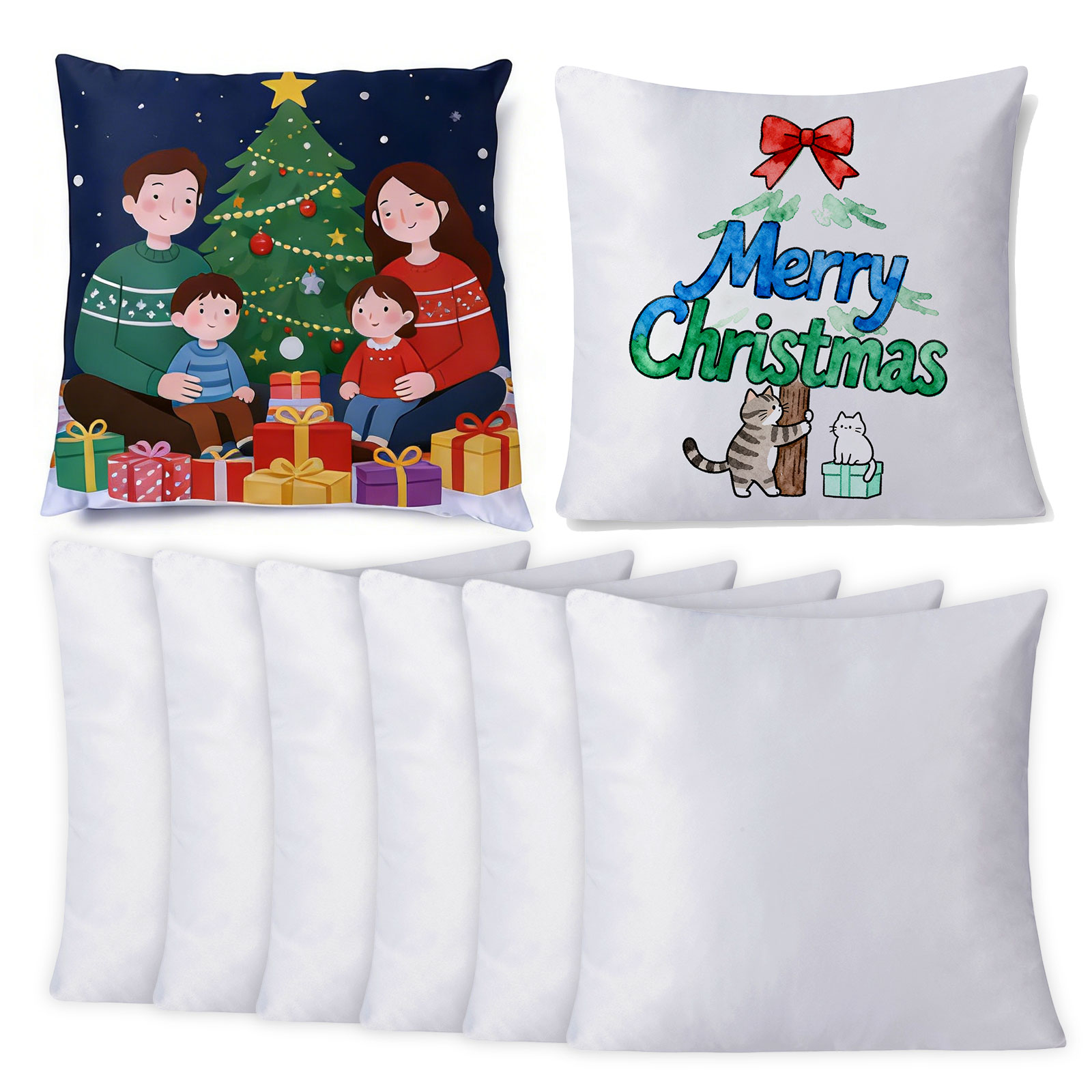 US Stock, 10 Pack 15.7in x 15.7in Plain White Sublimation Pillow Case Blanks Cushion Cover Throw Pillow Covers Embroidery Blanks for DTF Printing (40 x 40cm)(Local Pick-Up)