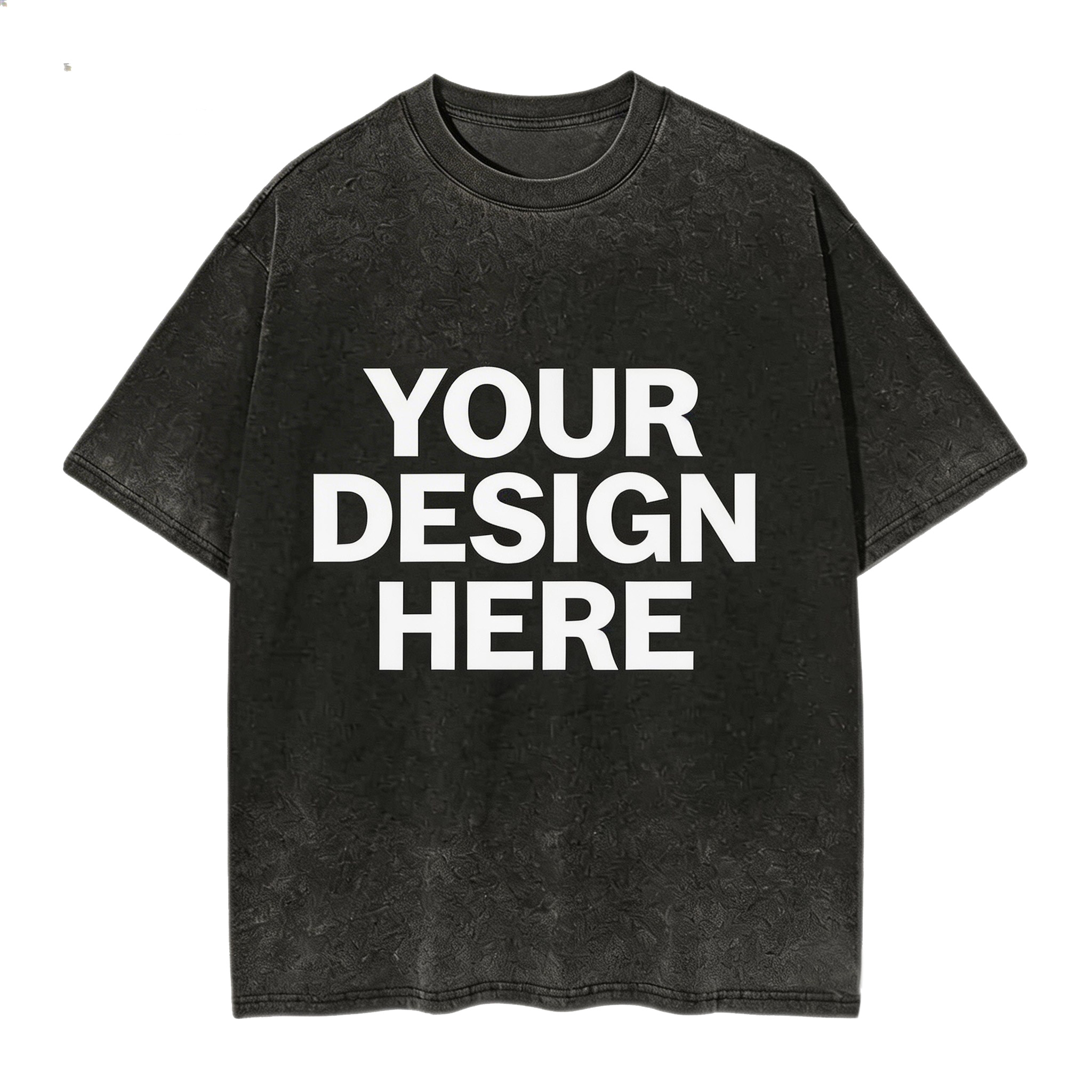 Custom Washed Distressed T-Shirts High Quality Oval Digital Print On Demand Vintage Tees