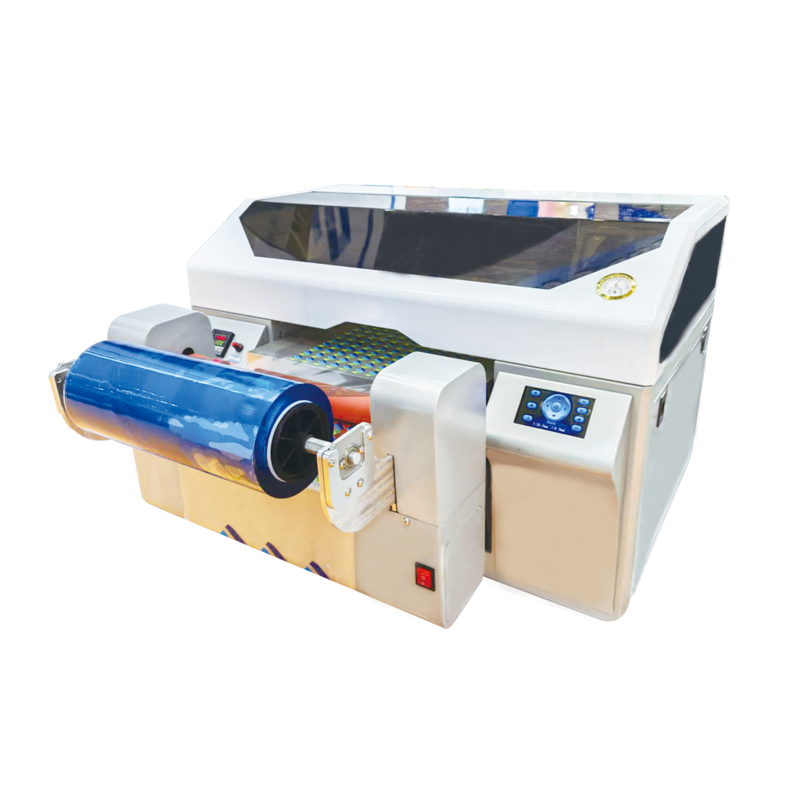 4050 UV Flatbed Printer and 12Inch UVDTF Desktop Direct to Substrate Roll Printer Combo, All-in-One Hybrid Printer