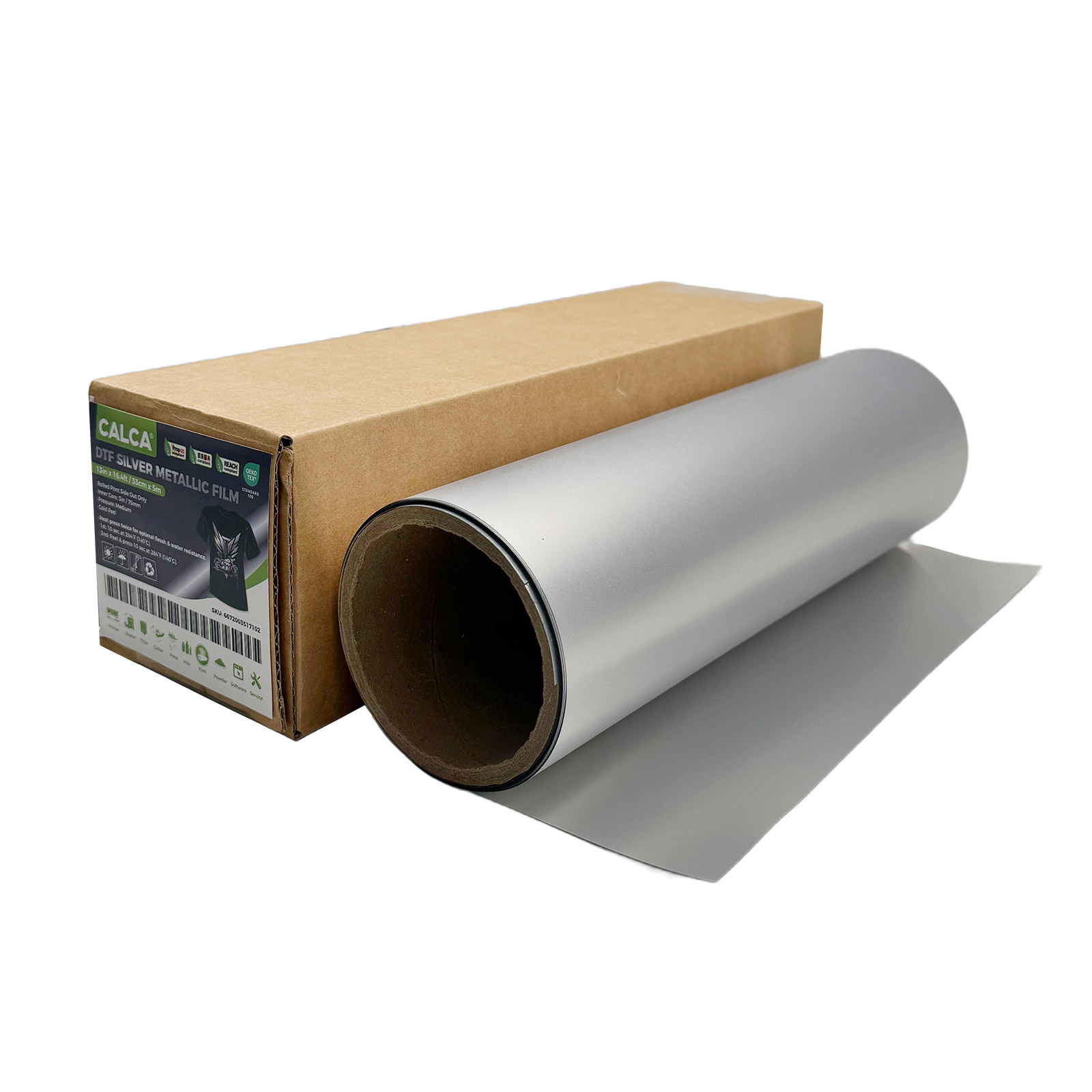 US Stock CALCA 24in x 16.4ft DTF Gold/Silver Metallic Film Roll,Cold Peel
