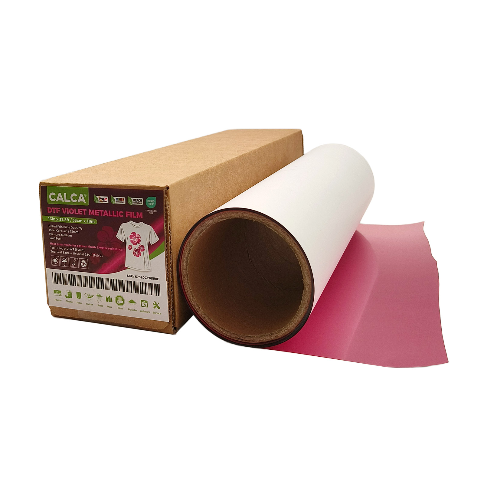 CALCA 23.6in /60cm DTF Rose Purple /Rose Violet Metallic Film Roll,Cold Peel