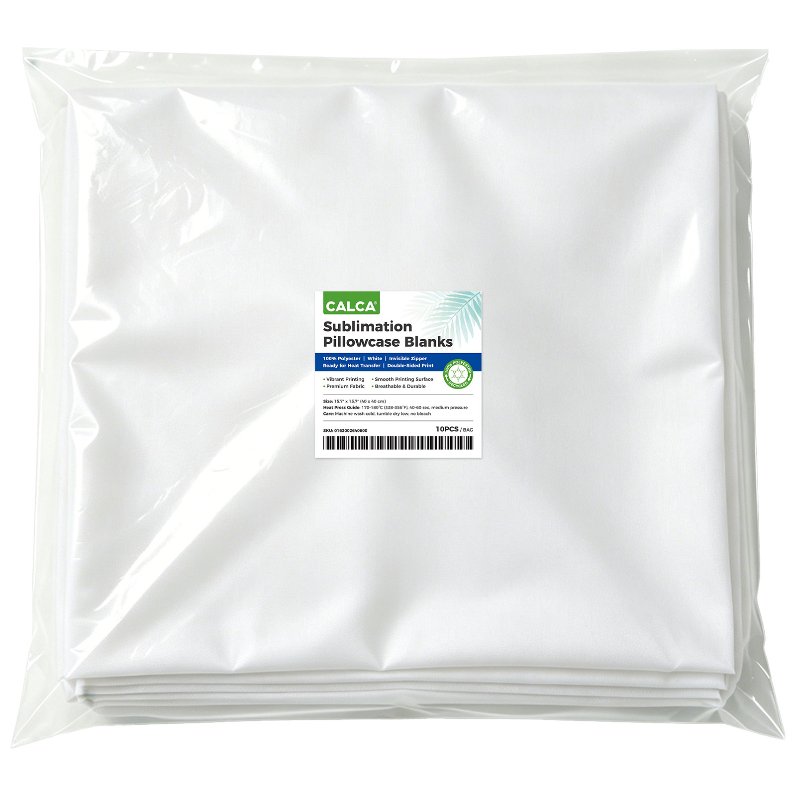 10 Pack 15.7" White Sublimation Pillow Blanks, Polyester Covers for POD Custom Printing