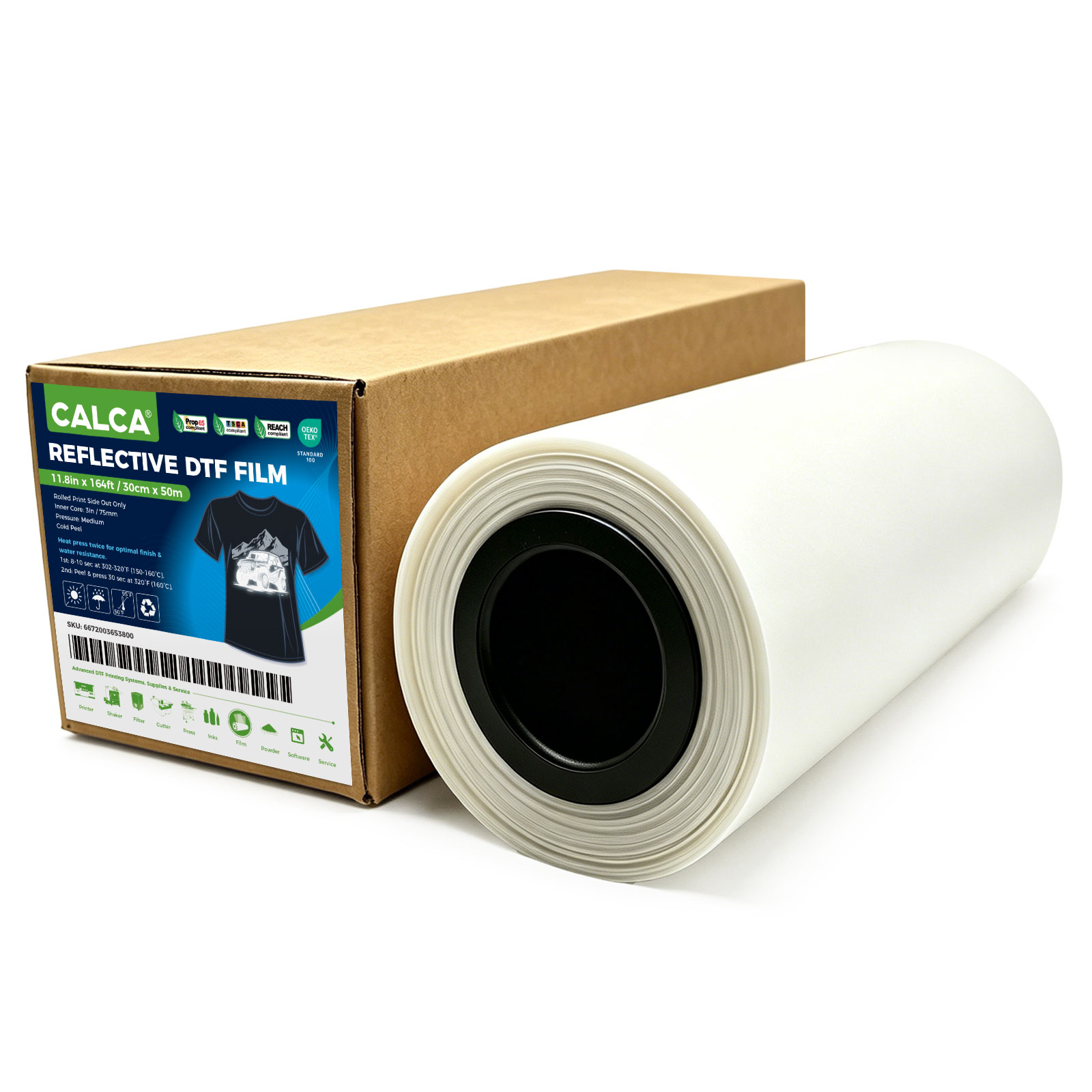 US Stock, CALCA 11.8in/30cm Reflective DTF Film Roll,Cold Peel