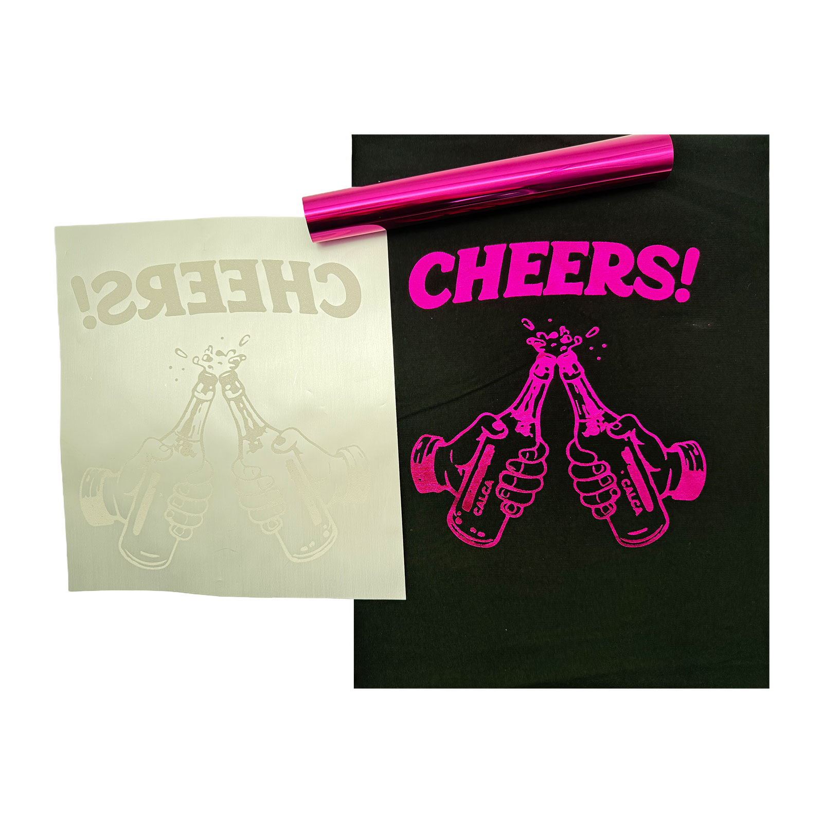 Hot Pink Metallic DTF Gang Sheet Builder – Custom Metallic Transfers