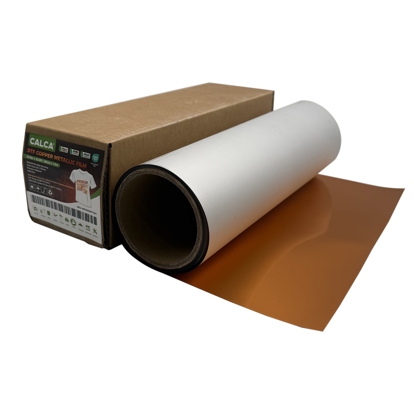 Spain Stock, CALCA 23.6in/60cm DTF Copper Metallic Film Roll,Cold Peel