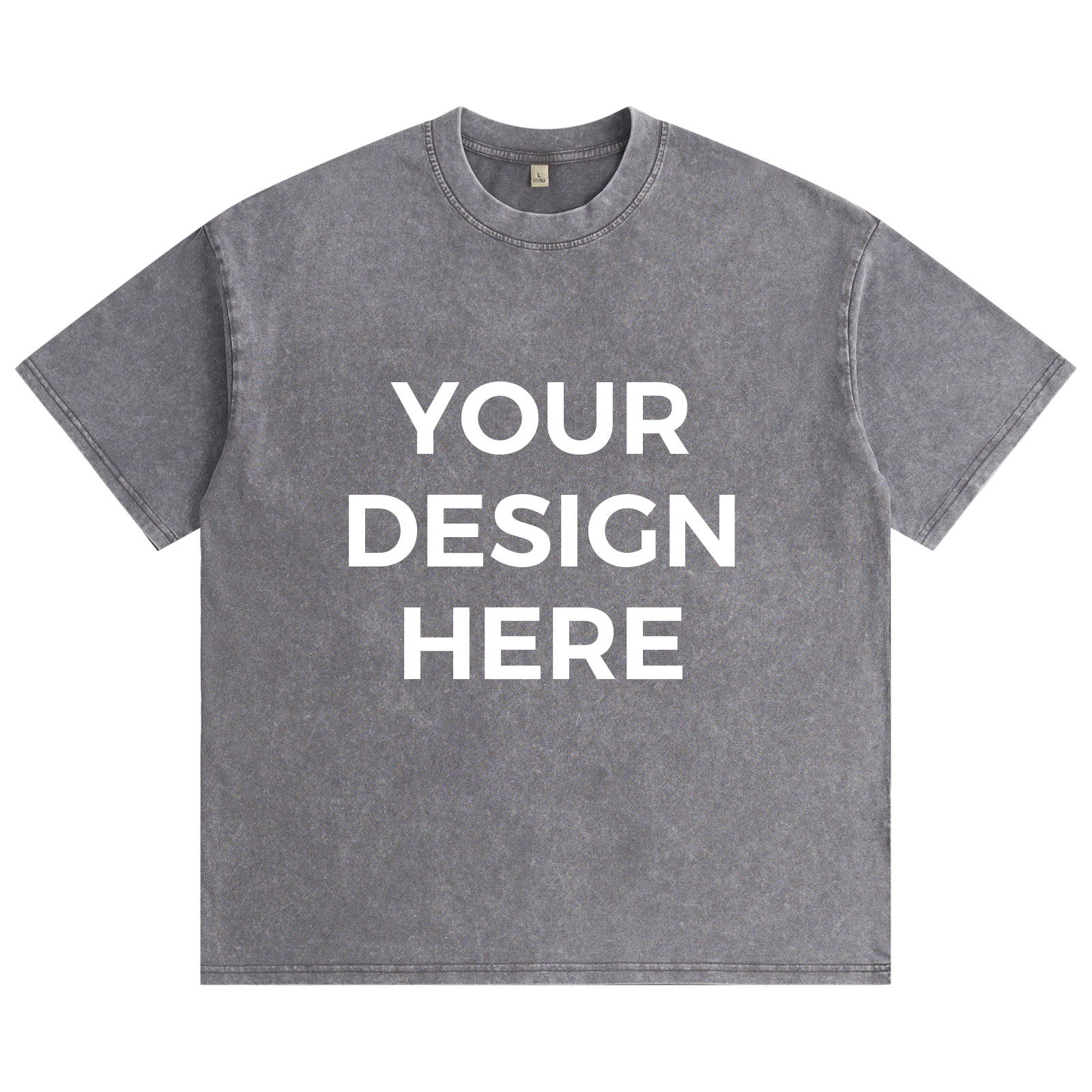 Custom Grey 230 GSM Washed T-Shirts with DTF Specialty Film Effects – Glitter, Metallic & Glow