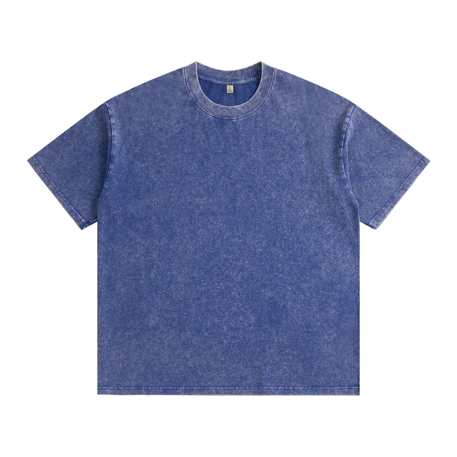 CALCA 6.8 oz Heavyweight Washed Distressed T-Shirt – Blue Unisex Blank Tee