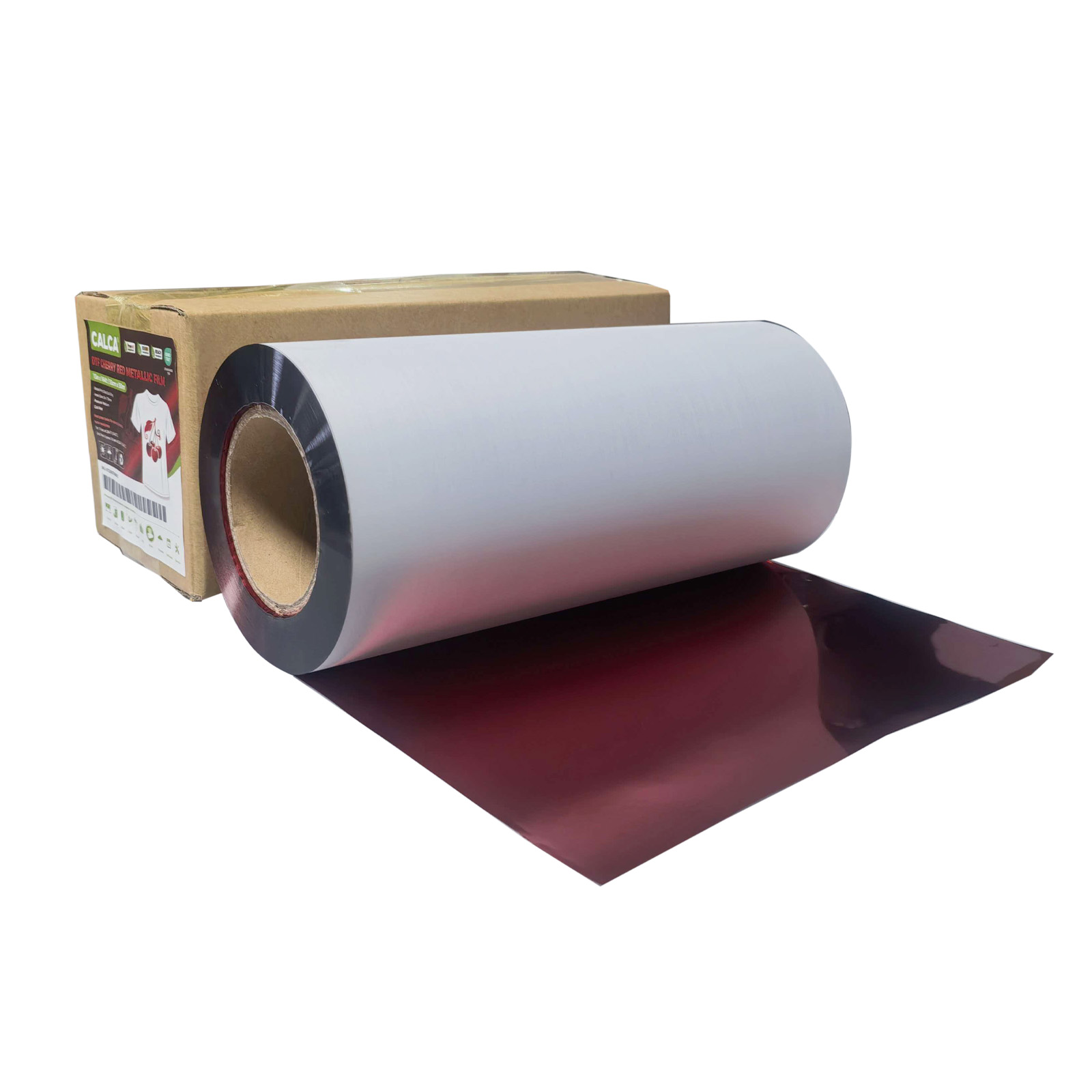 US Stock CALCA 13in/33cm DTF Cherry Red Metallic Film Roll,Cold Peel