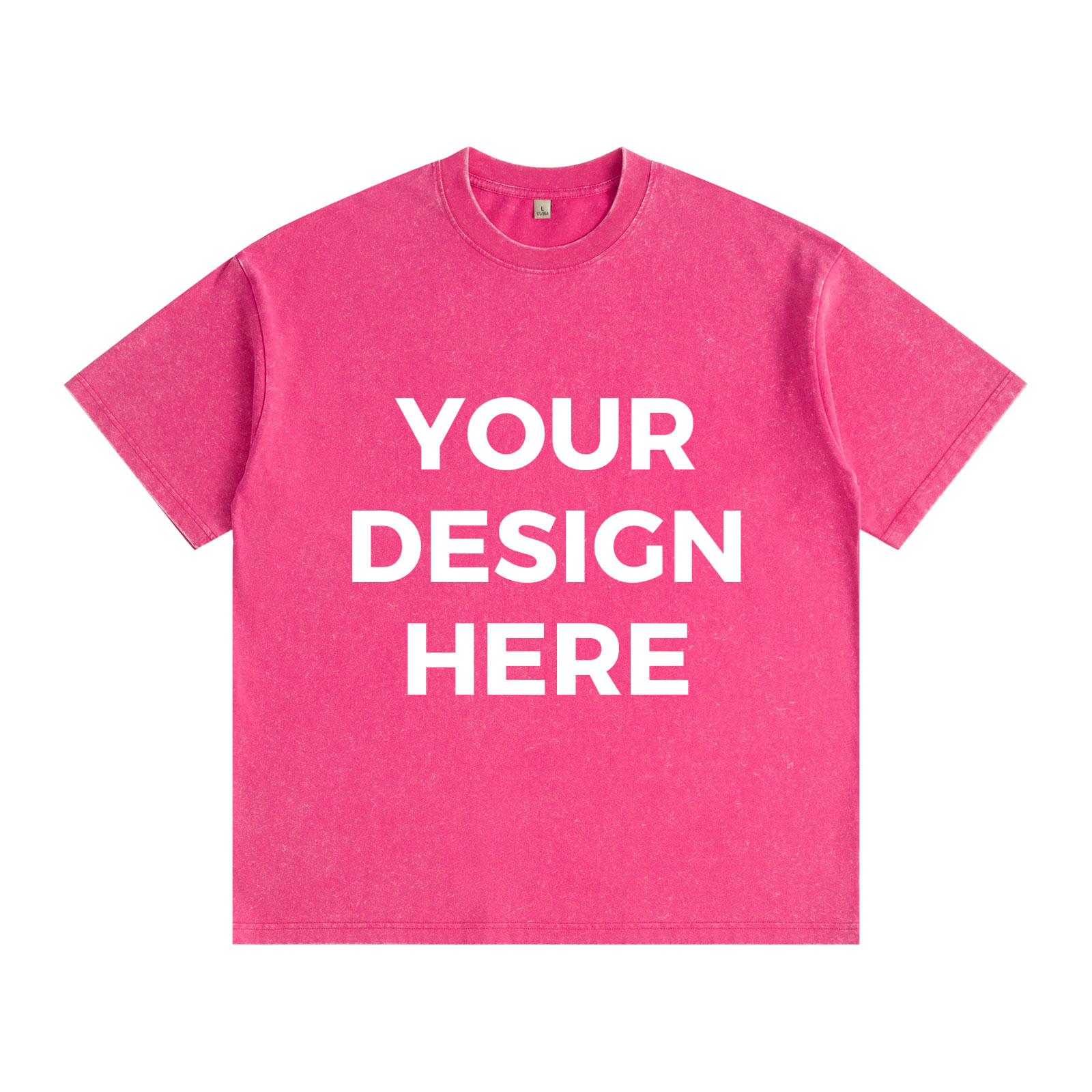 CALCA 6.8 oz Heavyweight Washed Distressed T-Shirt – Magenta Unisex Blank Tee
