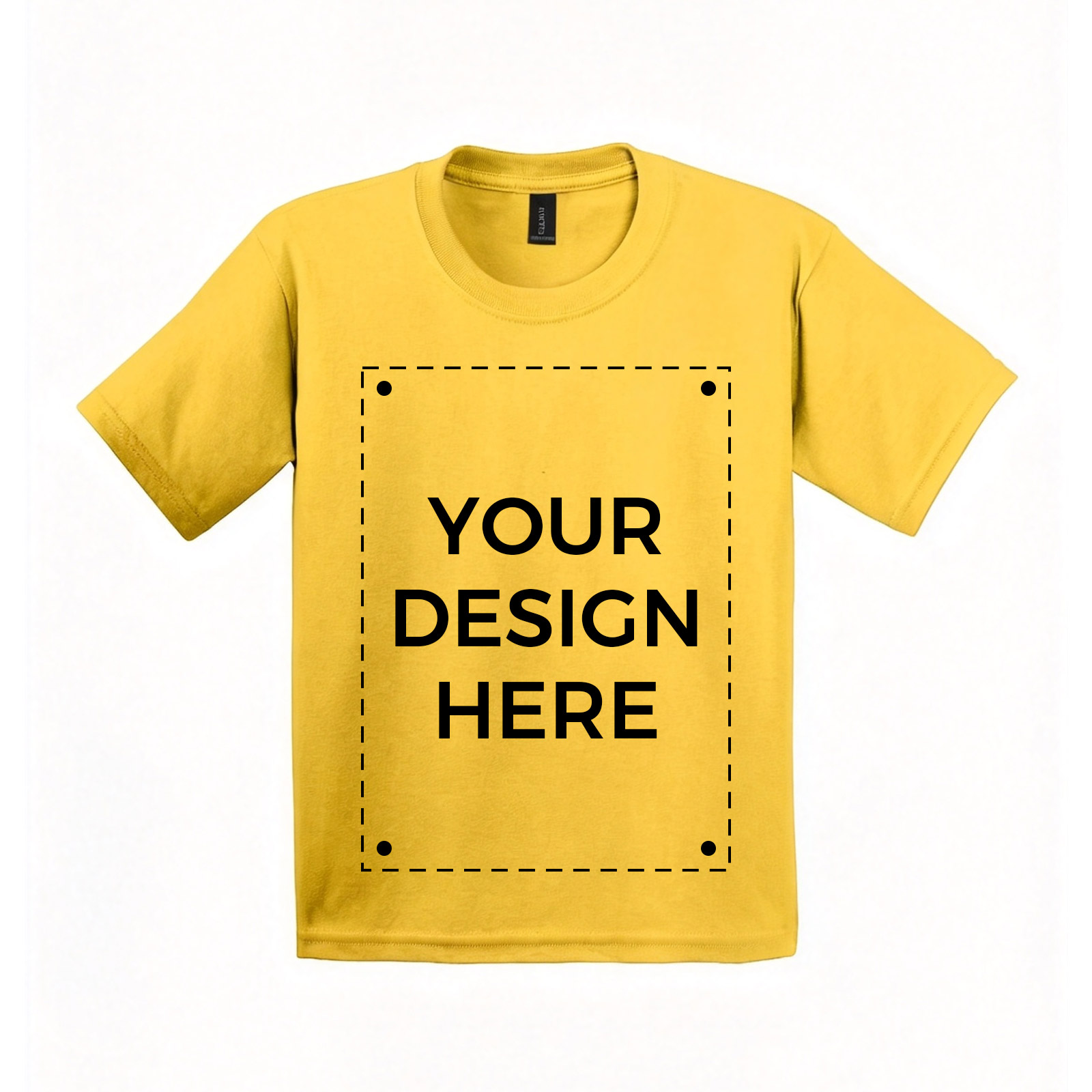 Custom DTG Printed Youth T-Shirt – 6 oz, Gold, 100% US Cotton, Gildan 2000B