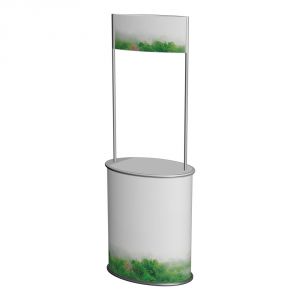 Oval Shape Portable Trade Show Counter with Top Board