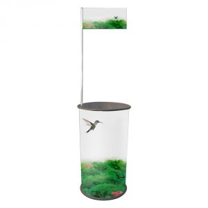 Round Shape Portable Trade Show Counter with Top Board