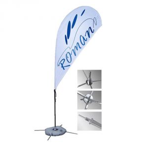 8.2ft Cross Water Bag Base Teardrop Banner
