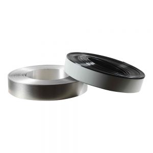 80mm (3.1") x 50m (164ft) Roll Brush Silver Aluminum Channel Letter Return Coil (With Folded Edge, 2 Rolls / Pack)