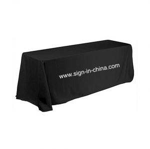 Mantel Para Mesa Rectangular Lados Largos con Logo 8ft(4) (Negro)