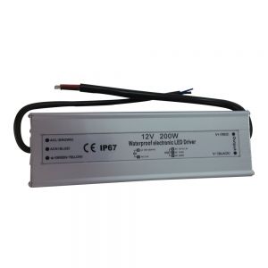 200W AC100V-240V to DC 12V 16.5A Waterproof Metal Cover LED Power Supply Transformer Driver( LED Module/LED Strip/LED Bar)