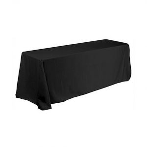 Mantel Para Mesa Lados Largos Esquinas Rectas con Logo en Negro 6ft(4)