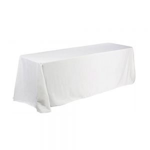 Mantel Para Mesa Lados Largos Esquinas Rectas con Logo en Blanco 6ft(4)