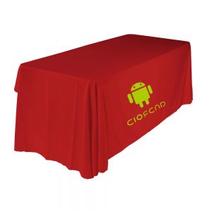 Mantel Para Mesa Lados Largos Esquinas Redondas con Logo en Rojo 6ft(3)