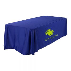 Mantel Para Mesa Lados Largos Esquinas Redondas con Logo en Azul 8ft(3)