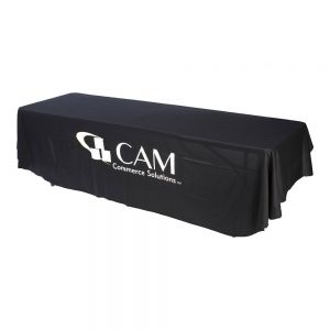 Mantel Para Mesa Lados Largos Esquinas Redondas con Logo en Negro 8ft(3)