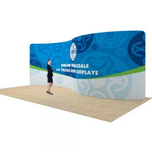 20ft Serpentine Back Wall Display with Custom Fabric Graphic(Graphic Only/Double Sided)