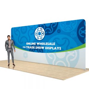 20ft Straight Back Wall Display with Custom Fabric Graphic (Graphic Included/Double Sided)