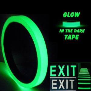 2" x 30ft Sticky Tape Self Adhesive Luminous Safety Film Sticker Roll, 4 Hours Glow in the Dark 