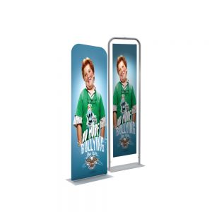 Tubo plateado EZ Banner Stand Con el gráfico de impresión personalizado 24"