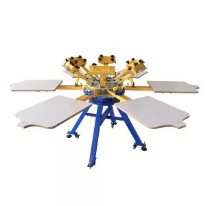 6 Color 6 Station Screen Printing Machine Press T-shirt Printer Carousel