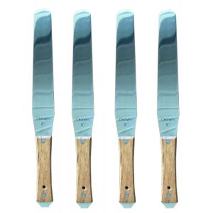 4 pcs Stainless Steel Spatula / Wood Handle 6" - Silk Screen Printing Scoop Ink