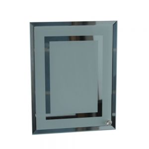 US Stock, 8" Sublimation Blank Glass Photo Frame Double Mirror Border