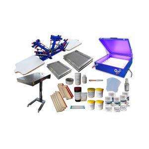4 Color 2 Station Silk Screen Printing Press Screen Printing Full Kit Equipment