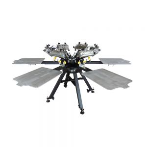 6 Color 6 Station Micro-Registration  Screen Printing Machine with Alum Plate