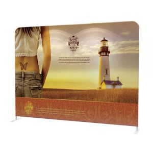 10ft High Quality Portable Tension Fabric Exhibition Stand Backdrop Advertising Wall Banner (Graphic Included/Single Sided)