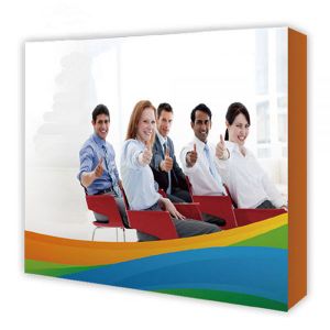 QIMOLANGMA 8ft Straight Tension Fabric Pop Up Display Backdrop Stand Trade Show Exhibition Booth and Walls with Single Sided Graphic(End Cap)