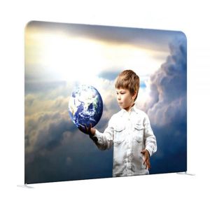US Stock-8ft High Quality Portable Tension Fabric Exhibition Stand Backdrop Advertising Wall Banner (Graphic Included / Single Sided)