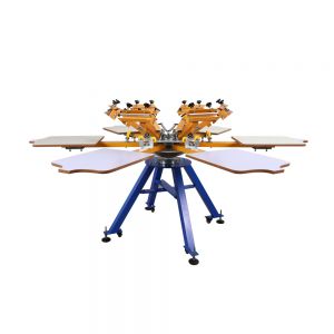 6 Color 6 Station Screen Printing Machine Press T-shirt Printer Carousel