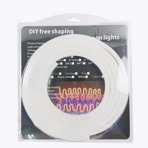 LED Flexible Silicone Neon Light Set 9.8ft, 12VDC, 1" Cut, 0.3"x 0.67" Red Color