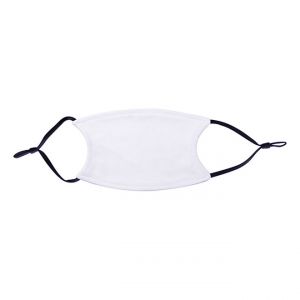 3.9" x 5.9" Sublimation Kid Face Mask Full White with Black Strap (No pockect)