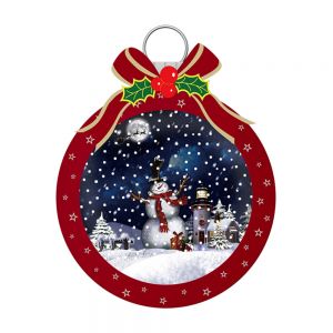 LED Snowing Musical Wall Bauble Decos with Santa and Bow