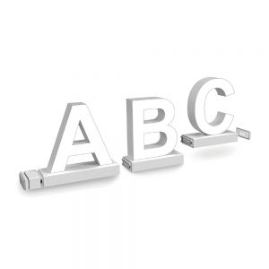 White Assembled Channel Letter Track Installation (Magnetic Counter) Arial 100MM High