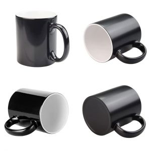 US Stock-CALCA 36 Pack 11oz Ceramic Color Changing Sublimation Coffee Mug Blanks, Magic Cup, Full Color Changing (Black/Glossy) 