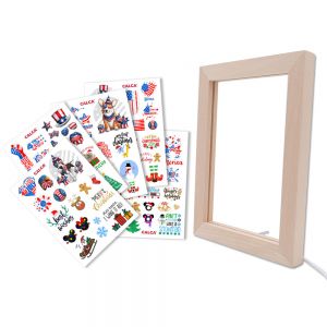 CALCA Wood Photo Frame 3D LED Photo Frame kit (Wooden photo frame + blank acrylic board+A4  DTF UV Printing Stickers) Wholesale