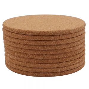 CALCA 10pcs Round Cork Coasters 3.9" Diameter for Cold Drinks Wine Glasses Plants Cups & Mugs