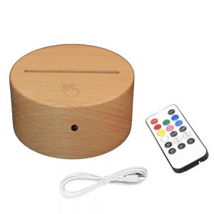 CALCA Wooden Lamp Base Touch Switch 3D Night Lamp Acrylic Plate Panel Holder + USB Cable + Remote Wholesale